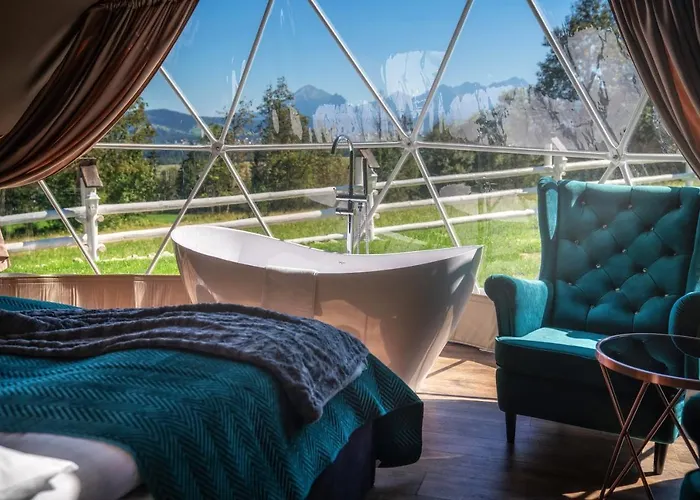 Luksusowy namiot Mountain Glamp & Jacuzzi Zakopane